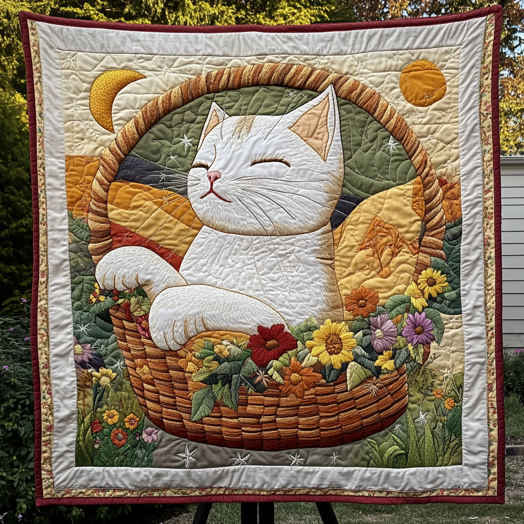 Regal Cat Reflections Quilted Blanket Cat Gifts For Cat Lovers