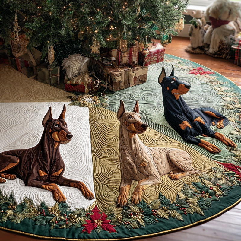 Regal Christmas Guardian Christmas Quilted Tree Skirt Xmas Home Decor Cute Themed Dog Gift Ideas