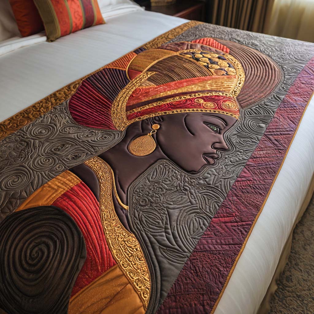 Regal Ember Quilted Bed Runner Bed Decorations Best African American Gifts