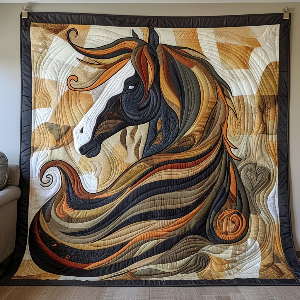Regal Horse Mane Quilted Blanket Gift For Horse Owner