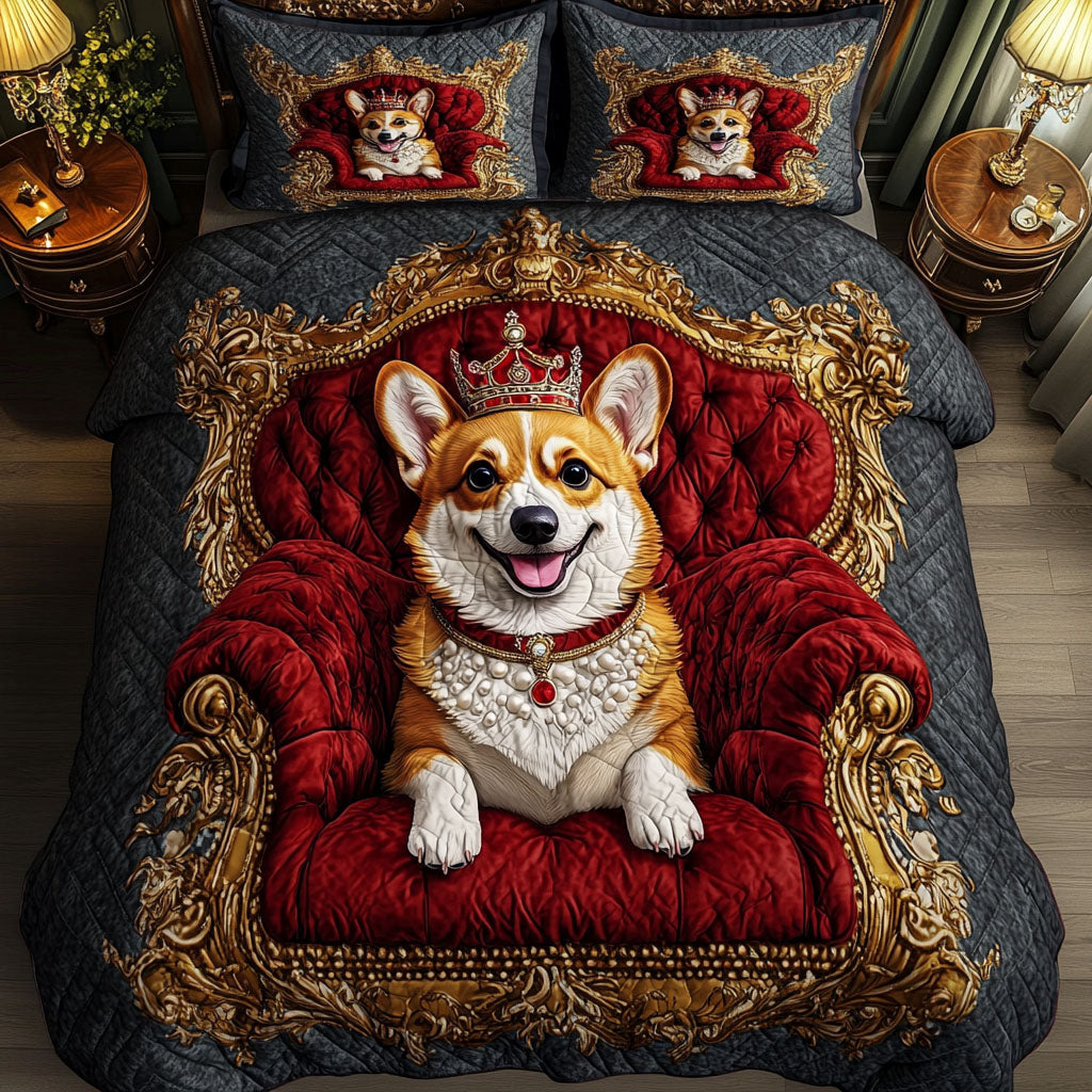 Regal Pup Quilted Bedding Set Perfect Bedding Gift Set for Family and Friends