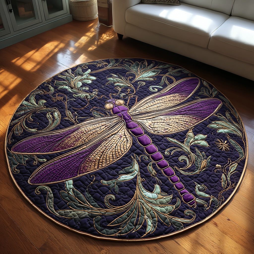 Regal Quilted Round Mat Home Entrance Decor Ideas Unique Dragonfly Gifts
