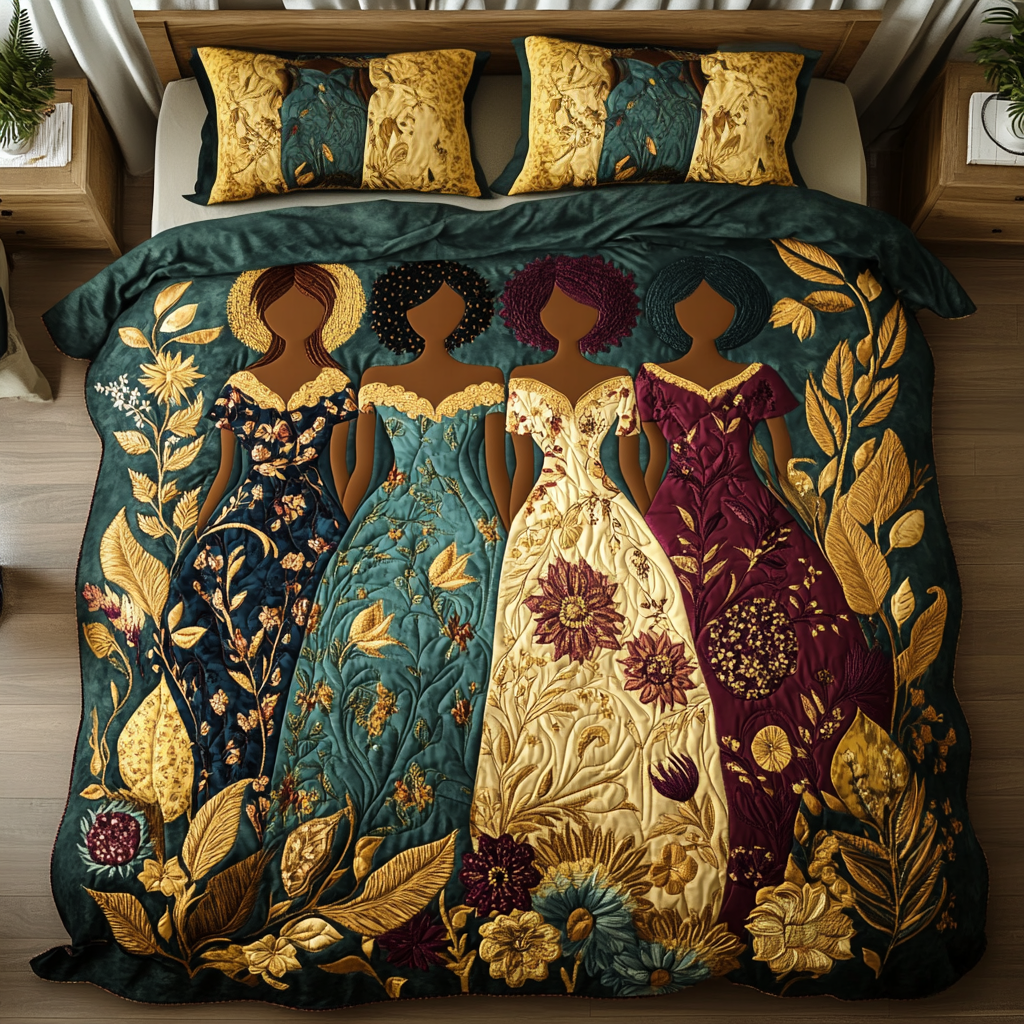 Regal Roots Quilted Bedding Set Best Bed Sheet Set African American Gifts For Women