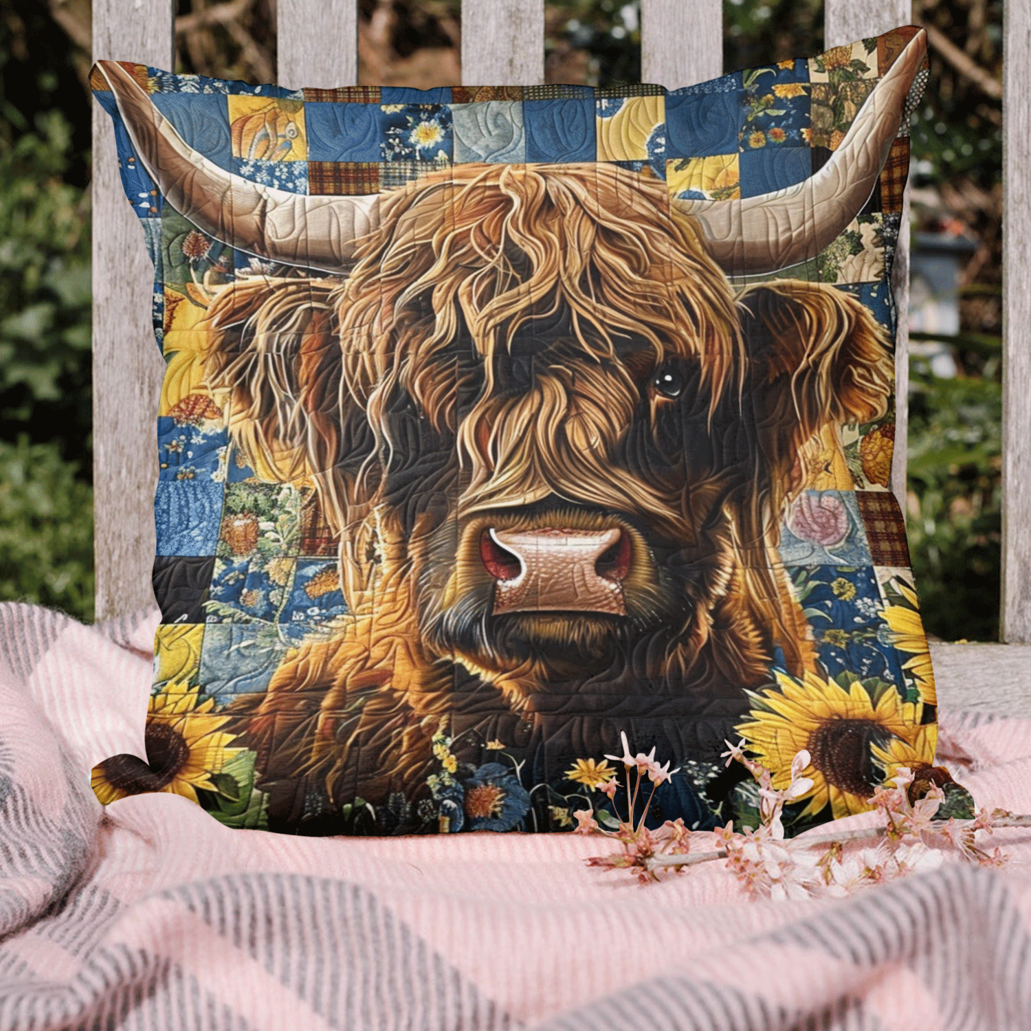 Regal Sunflower Pastures Pillow Case Cozy Christmas Throw Pillow