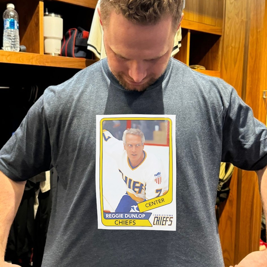 Reggie Dunlop Hockey Card Movie Graphic Shirt Gift Ideas For Hockey Fans