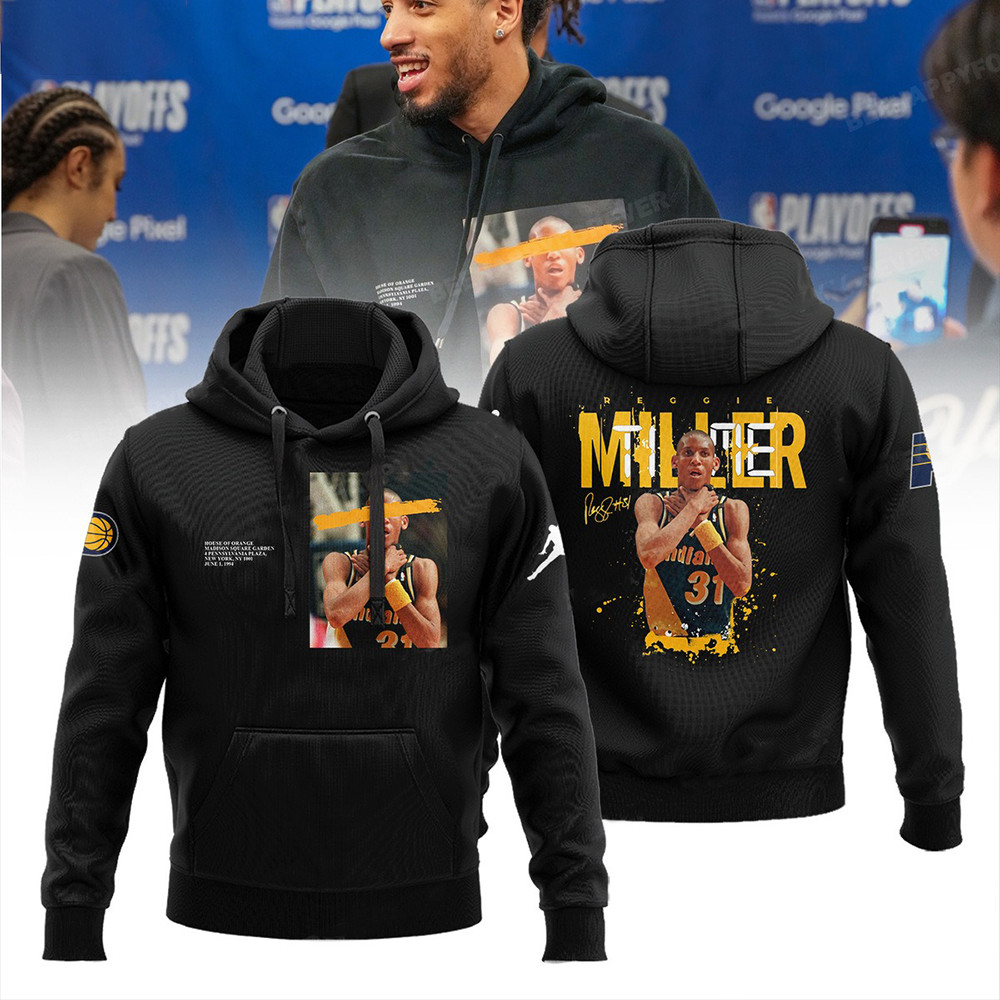 Reggie Miller Indiana Pacers Hoodie NBA Pacers Merch Clothing Unique Fan Gifts
