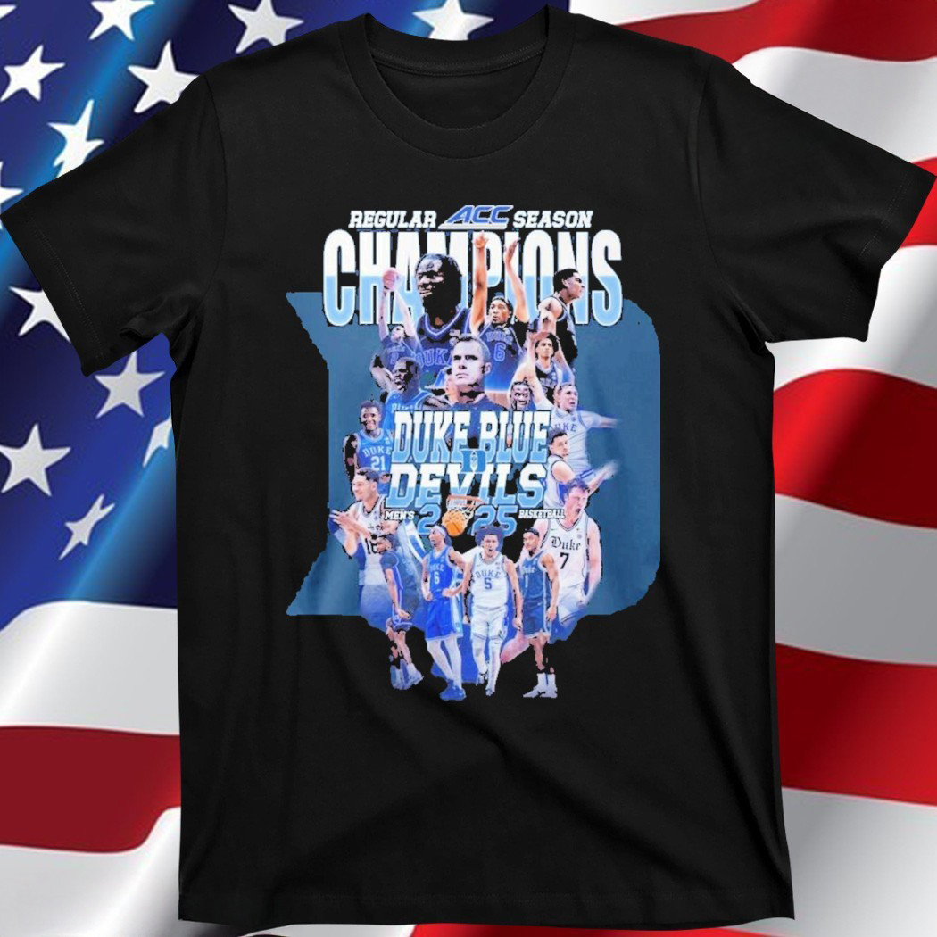 Regular ACC Season Champions Duke Blue Devils Men's Basketball 2025 T-Shirt Fans Gifts