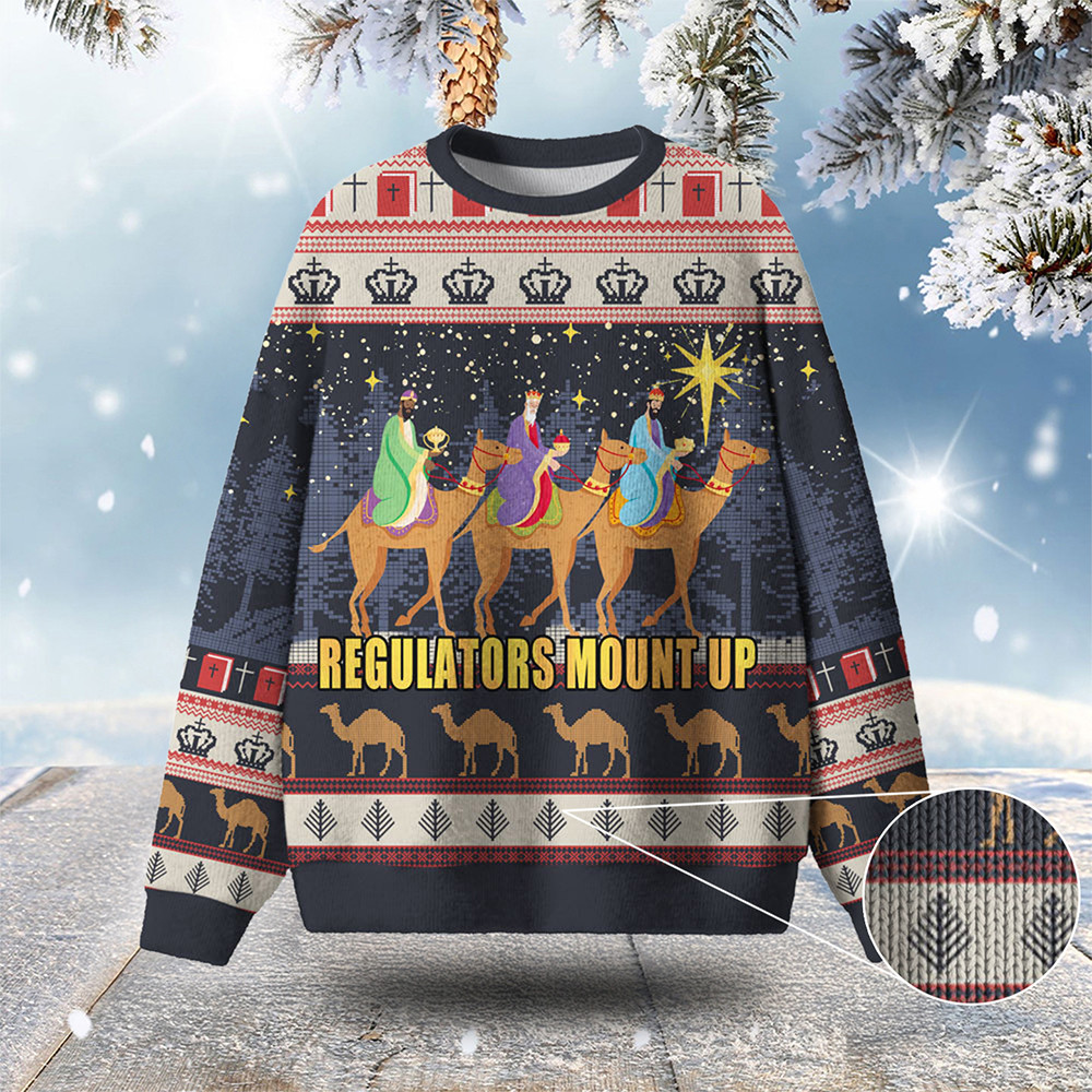 Regulators Mount Up Ugly Christmas Sweater Stars Night Christmas Apparel Christian Gifts