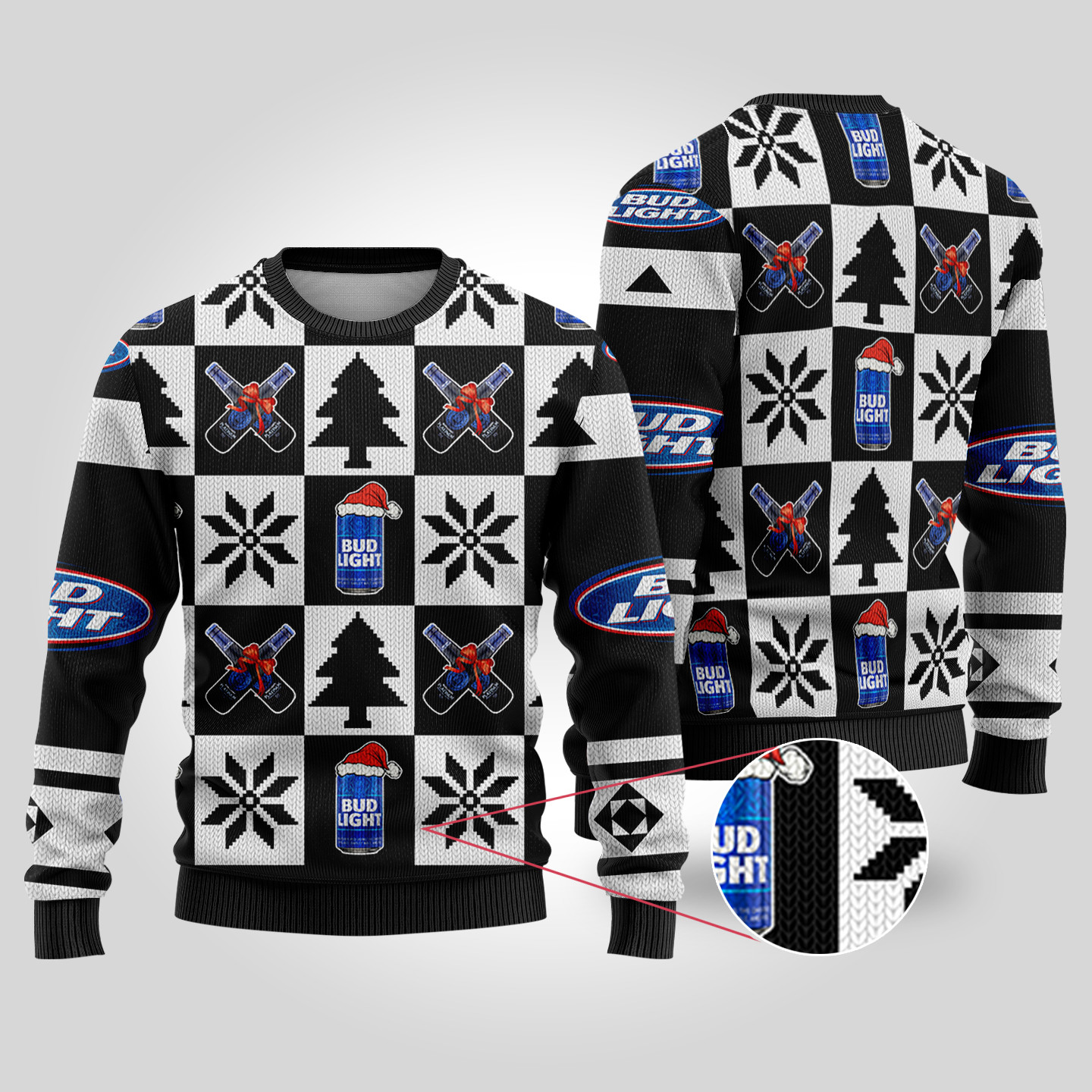 Reindeer Bud Light Christmas Sweater Black Trending Christmas Merch Gift 2025 Collection