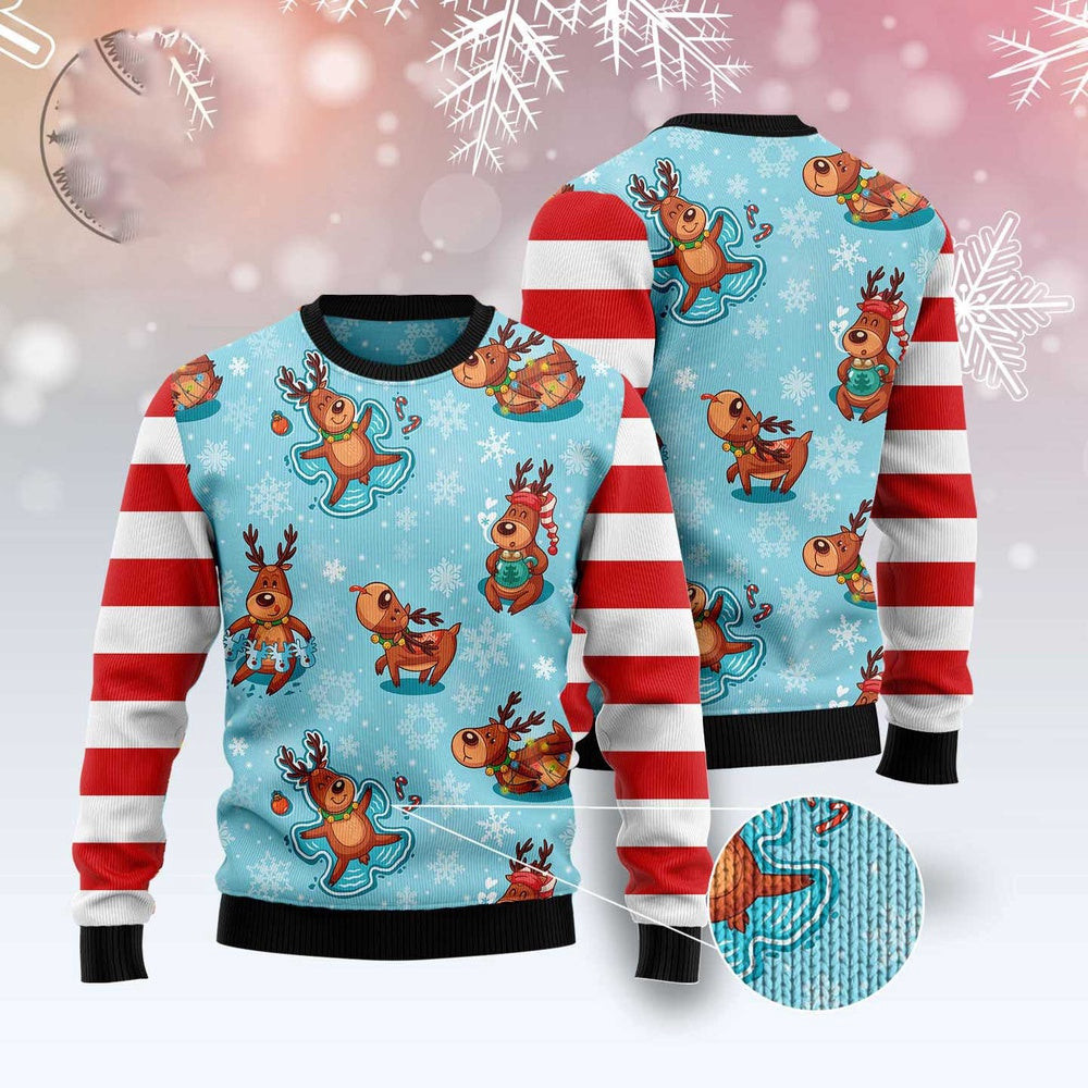 Reindeer Cute Ugly Christmas Sweater Funny Ugly Christmas Sweater Cool Christmas Gifts