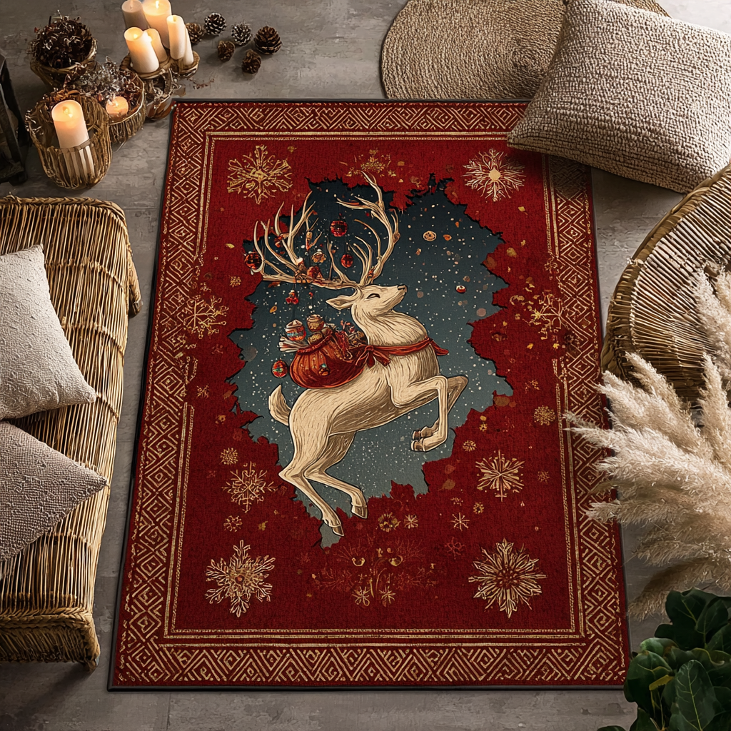 Reindeer Dream Area Rug Christmas Entryway Decor Good Christmas Gifts For Boyfriend