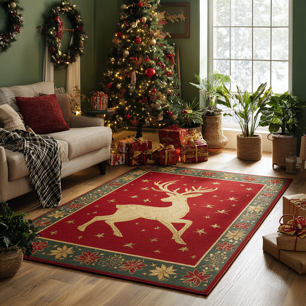 Reindeer Glow Area Rug Entryway Design Ideas Christmas Gifts For Your Boyfriend