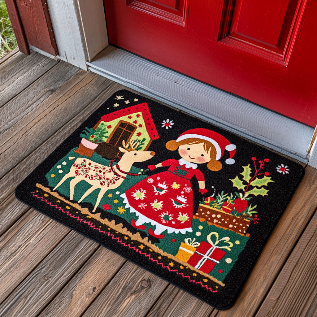 Reindeer Glow Doormat Perfect Gift For Friends and Family on Christmas Day