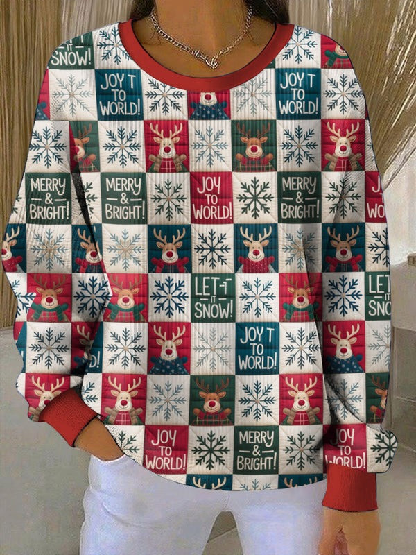 Reindeer Joy T To World Christmas Sweatshirt Snowflakes Apparel Xmas Holiday Gifts