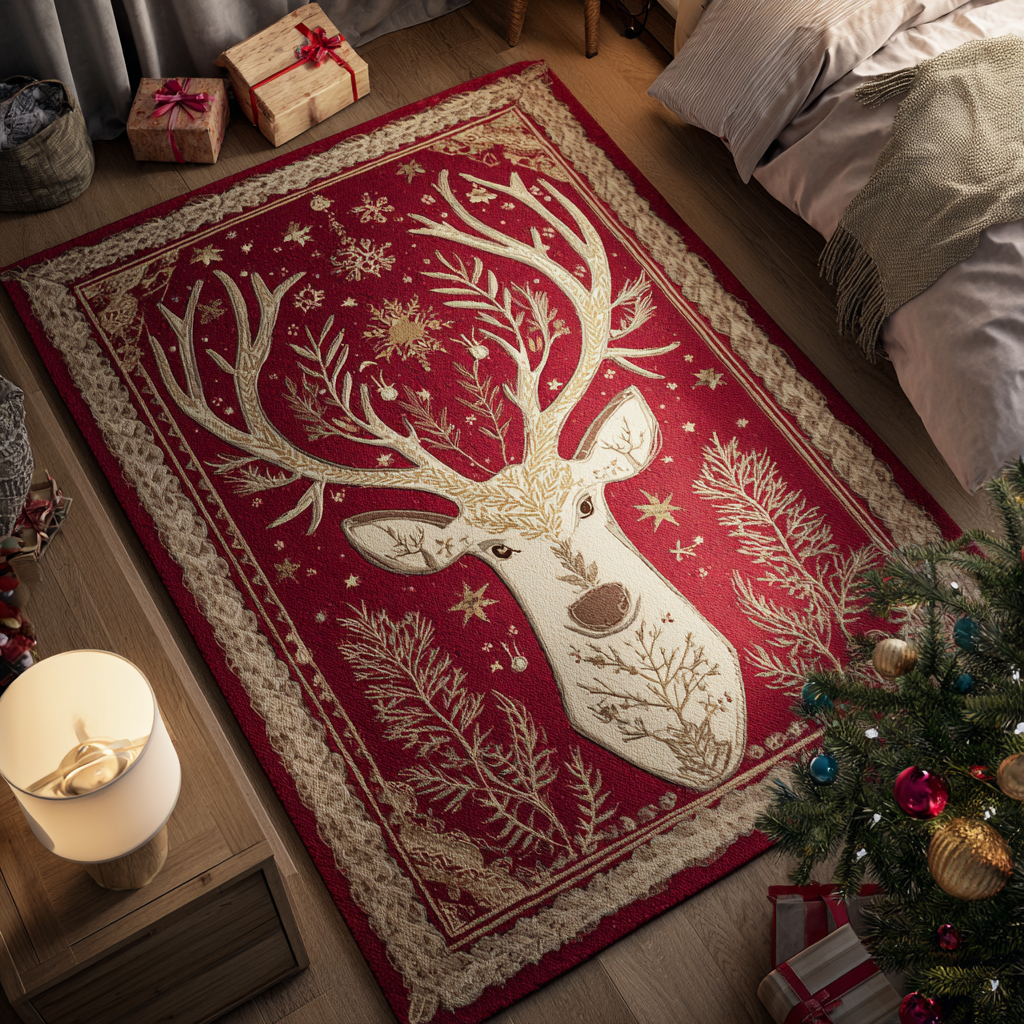 Reindeer Magic Area Rug Outdoor Entryway Decor Father In Law Christmas Gift