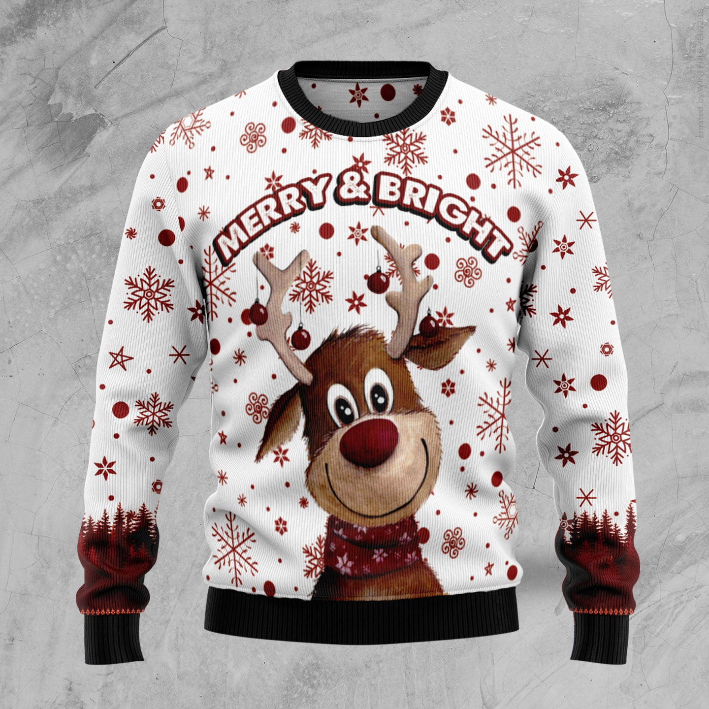 Reindeer Merry Bright Ugly Christmas Sweater Animal Themed Reindeer Lover Christmas Gifts