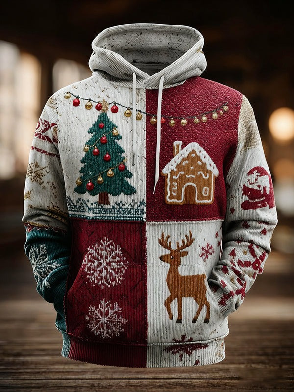 Reindeer Pine Tree Christmas Hoodie Gingerbread House And Snowflake Clothes Festive Xmas Gifts