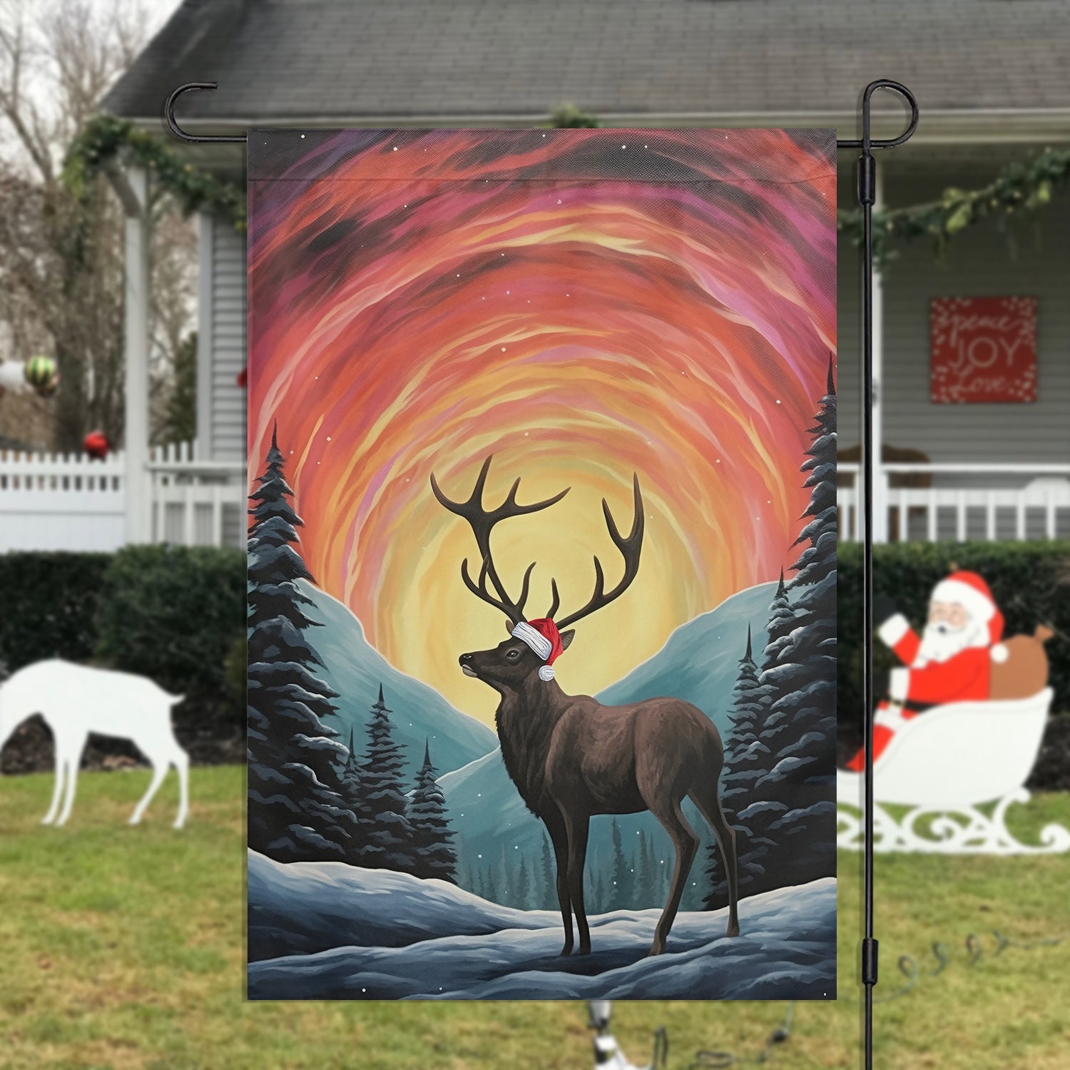 Reindeer Radiant Nights Xmas Flag Christmas Flag Gift For Reindeer Lovers