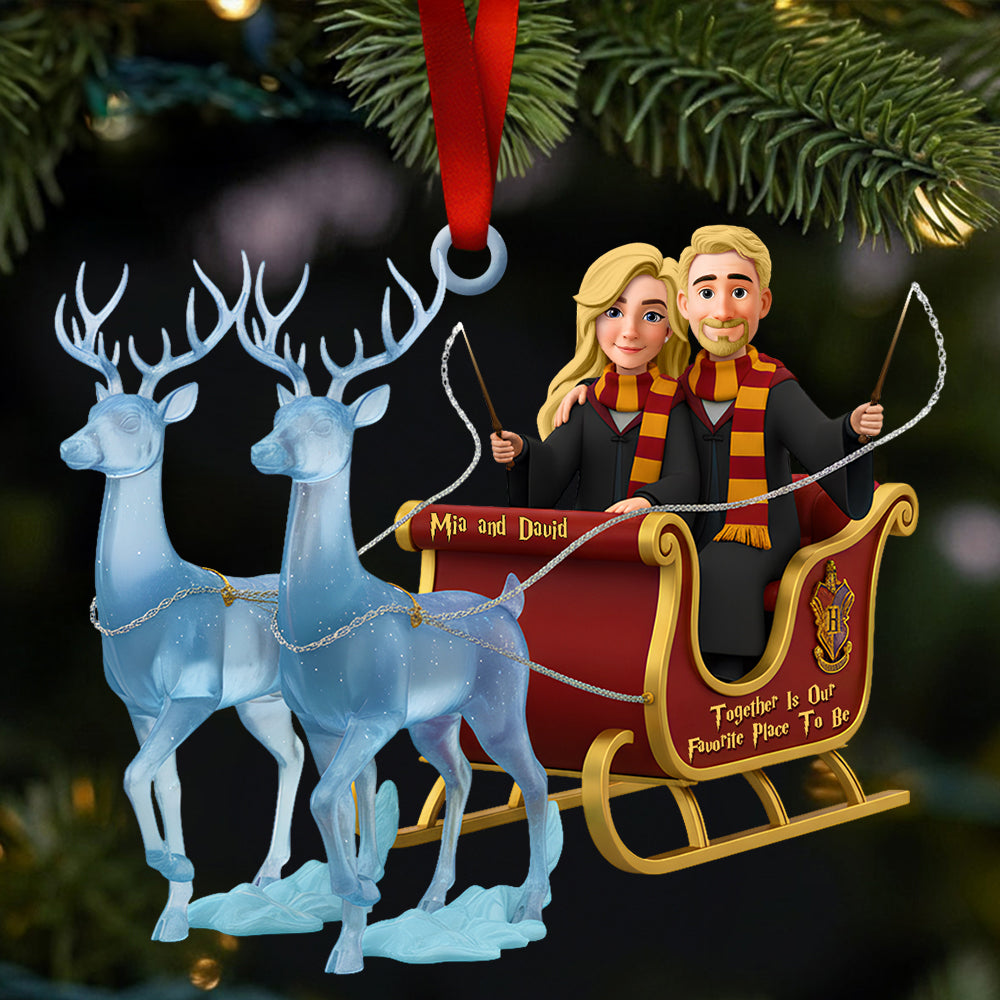 Reindeer Ride Together Couple Ornament Personalized Christmas Gifts - Christmas Ornament Gift Idea Reindeer Ride Together Couple Ornament Personalized Christmas Gifts - Christmas Ornament Gift Idea