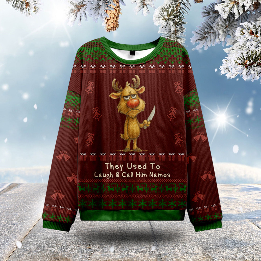 Reindeer They Used To Laugh Ugly Christmas Sweater Best Funny Christmas Jumpers