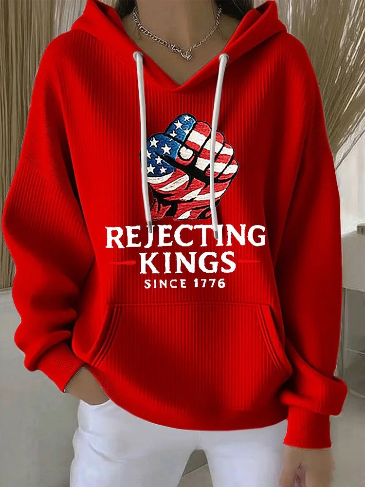 Rejecting Kings Since 1776 Hoodie No Kings Protest Apparel Liberal Political Gifts