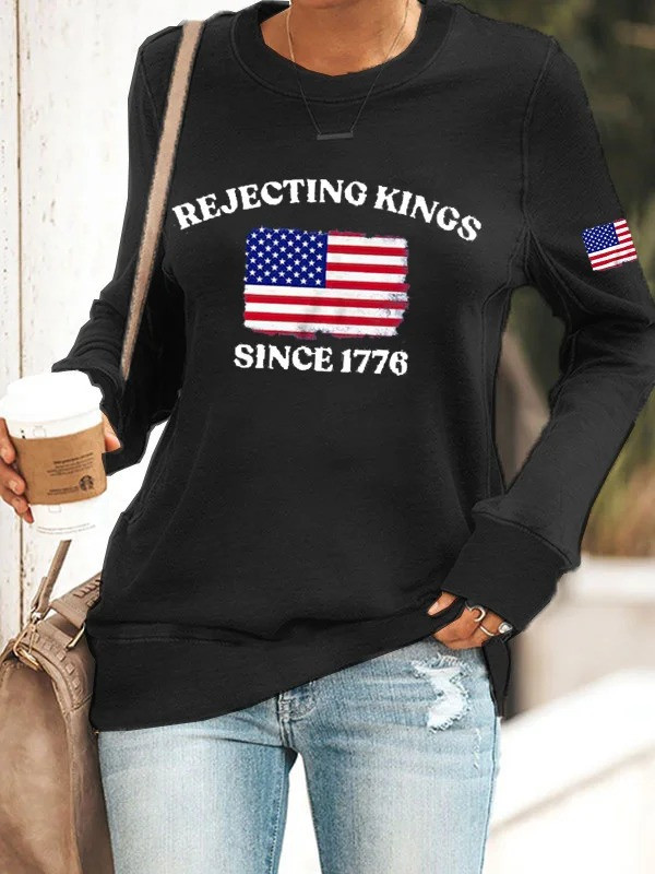 Rejecting Kings Since 1776 Sweatshirt No Kings Merch Anti Trump Gifts For Women