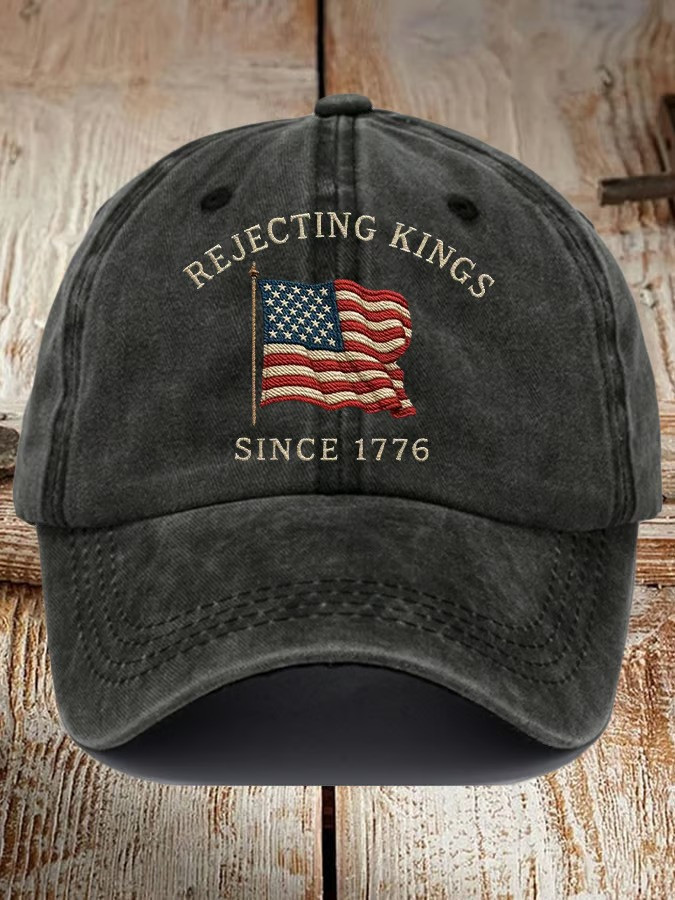 Rejecting Kings Since 1776 Washed Baseball Hat Patriotic Cap Best Gift For Democracy Supporters