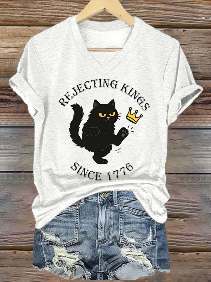 Rejecting Kings Since 1776 Women's V-Neck Shirt Independence Day Gifts