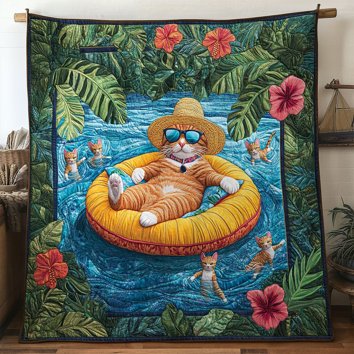 Relax Cat Quilt Thoughtful Holiday Gift Featuring Quilt Blanket