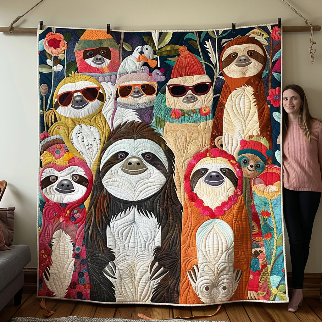 Relaxation Retreat Quilted Blanket Sloth Present Ideas