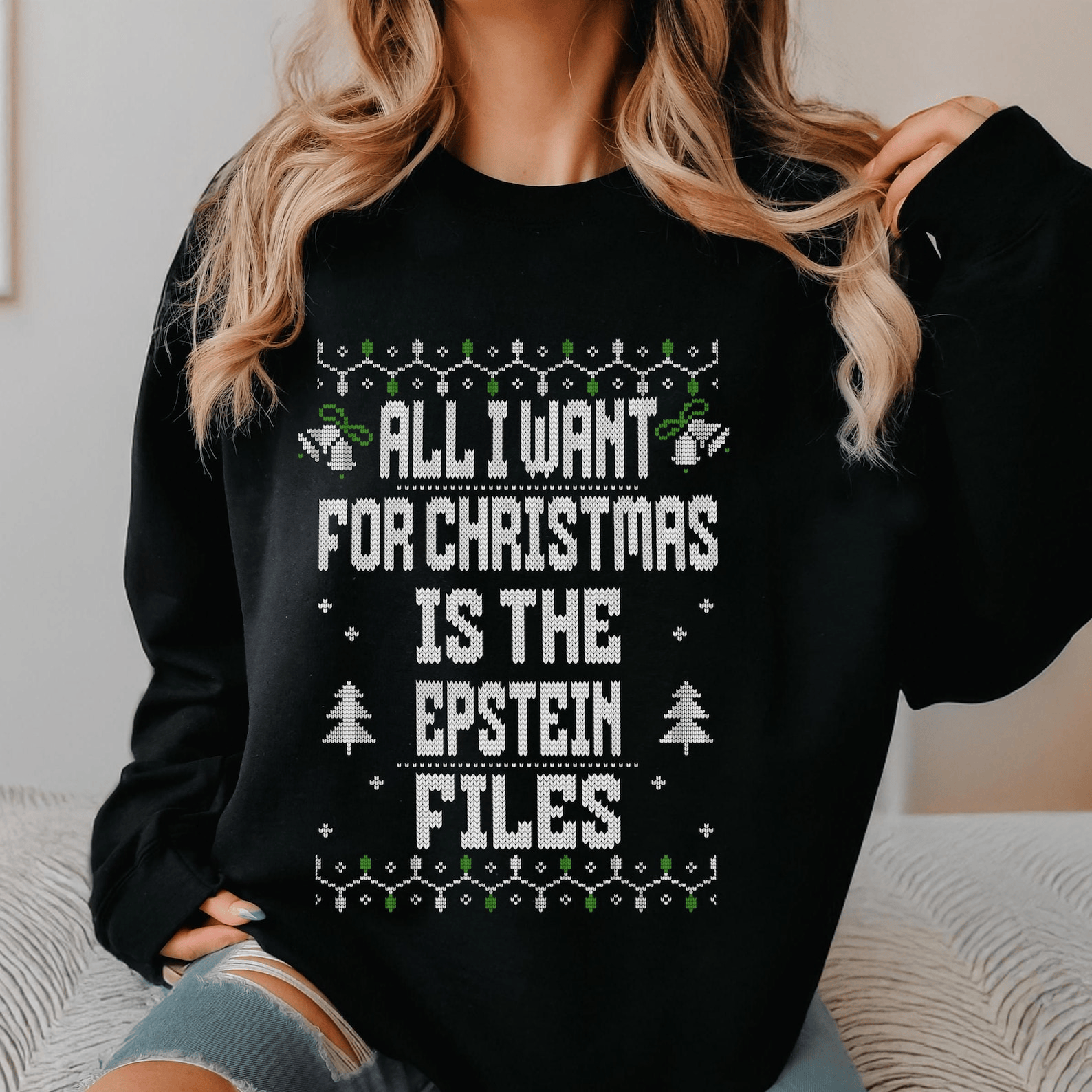 Release the Epstein Files Political Holiday Sweatshirt Funny Christmas Sweatshirt