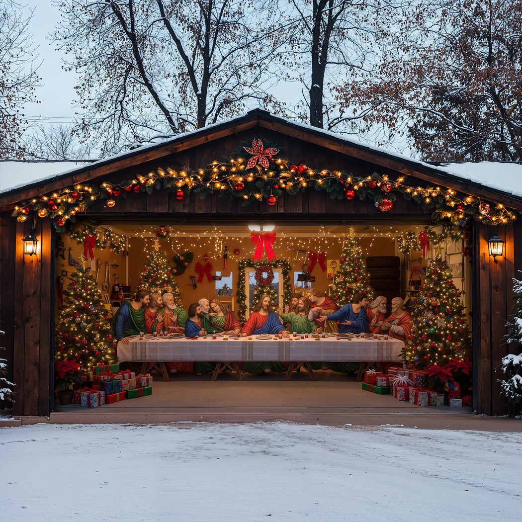 Religious Meeting Christmas Garage Door Banner Garage Door Holiday Covers Christian Xmas Gift