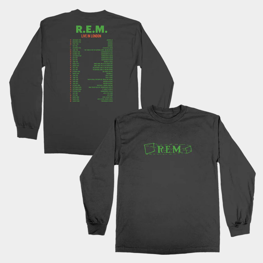 REM Merch Live In London Long Sleeve T-Shirt REM Shirt Gifts For Rock Band Fan