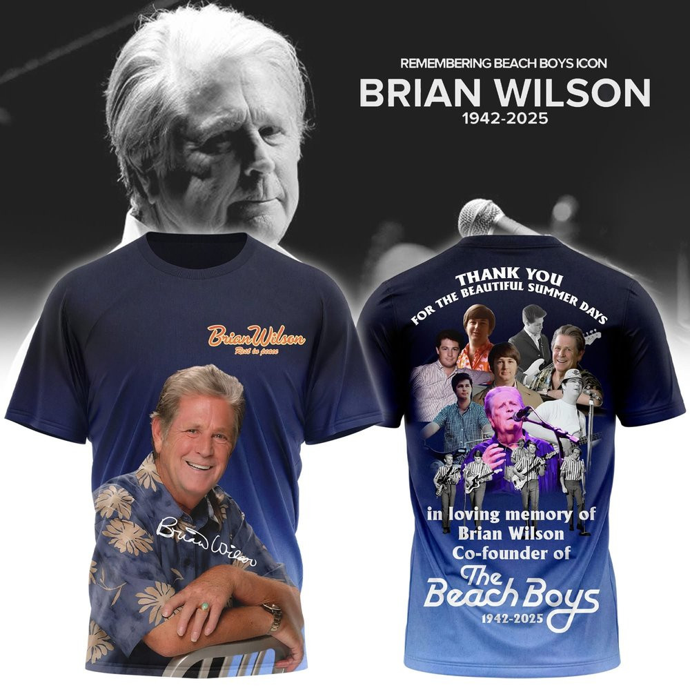 Remember Brian Wilson 1942-2025 T-Shirt In Loving Memory The Beach Boys