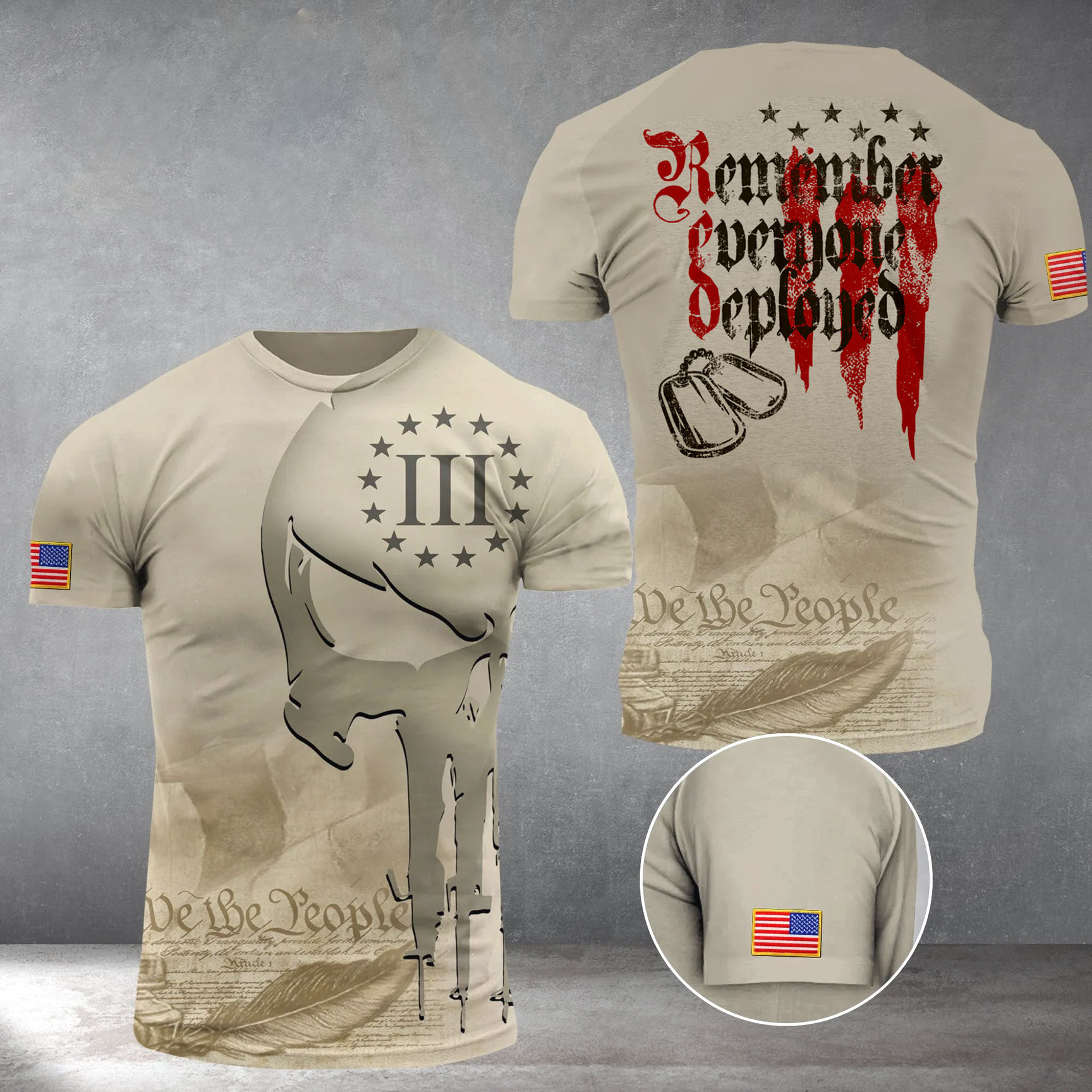 Remember Everyone Deployed Shirt We The People Dog Tag T-Shirt For Men Veteran Gifts