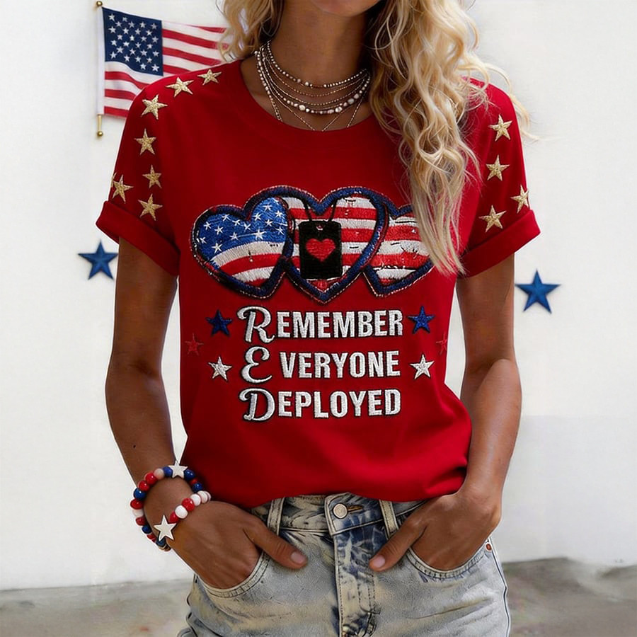 Remember Everyone Deployed T-Shirt Red Fridays Shirt Patriotic Gift For Veteran Day