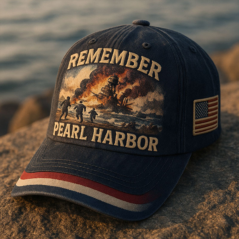 Remember Pearl Harbor Heroes Hat American Flag Baseball Cap Perfect Sacrifice Veteran Gifts