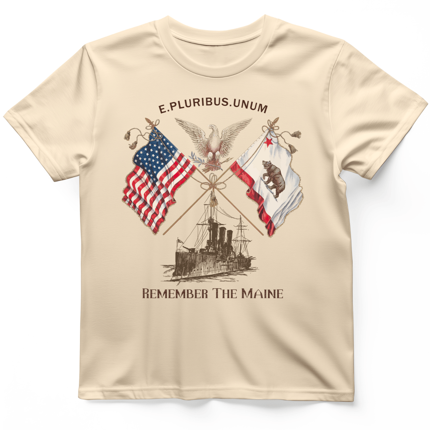 Remember The Maine T-Shirt American Flag Graphic Shirt Unique Gifts For Patriots