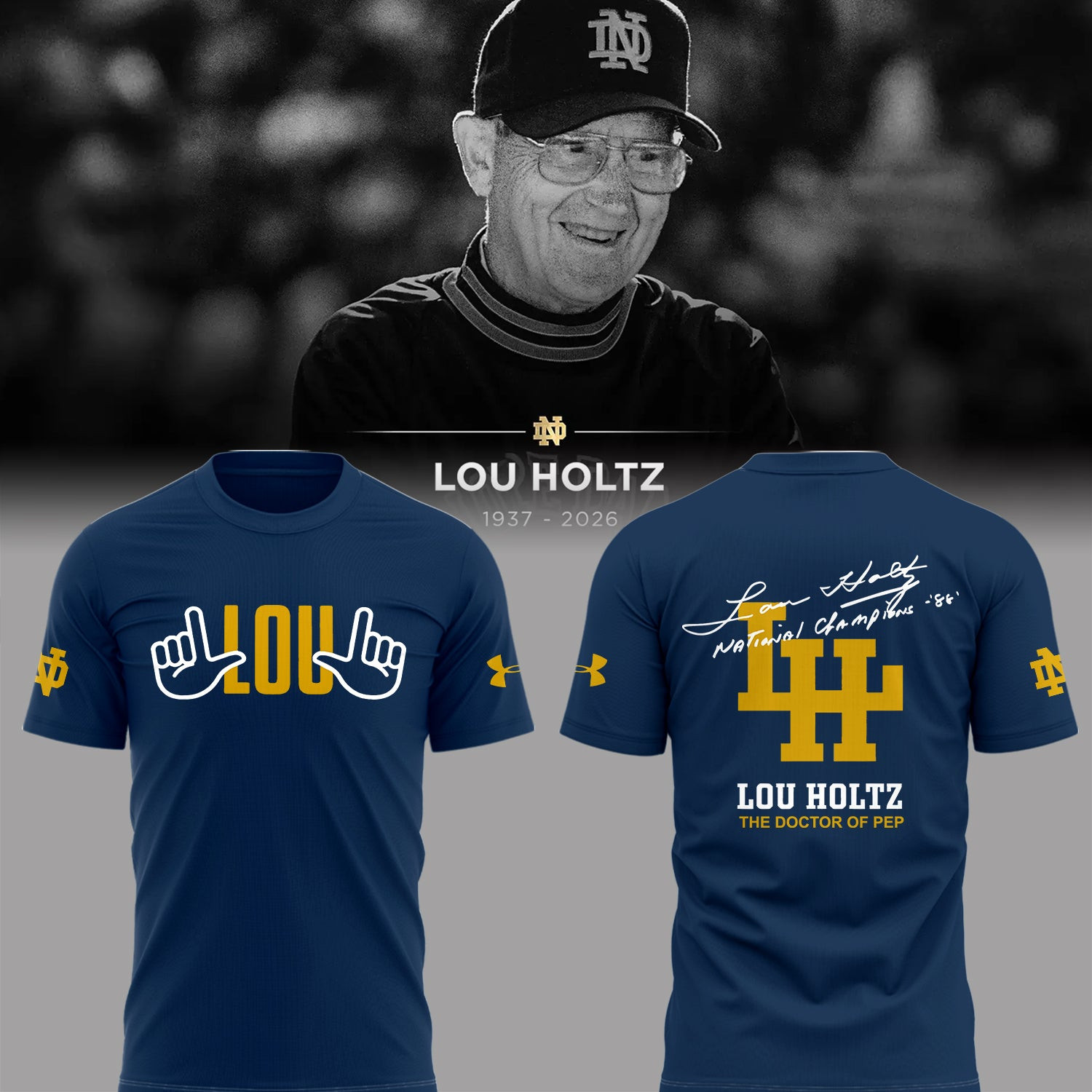 Remembering The Life And Legacy Of Lou Holtz T-Shirt Lou Holtz 1937 2026 Shirt Present Idea