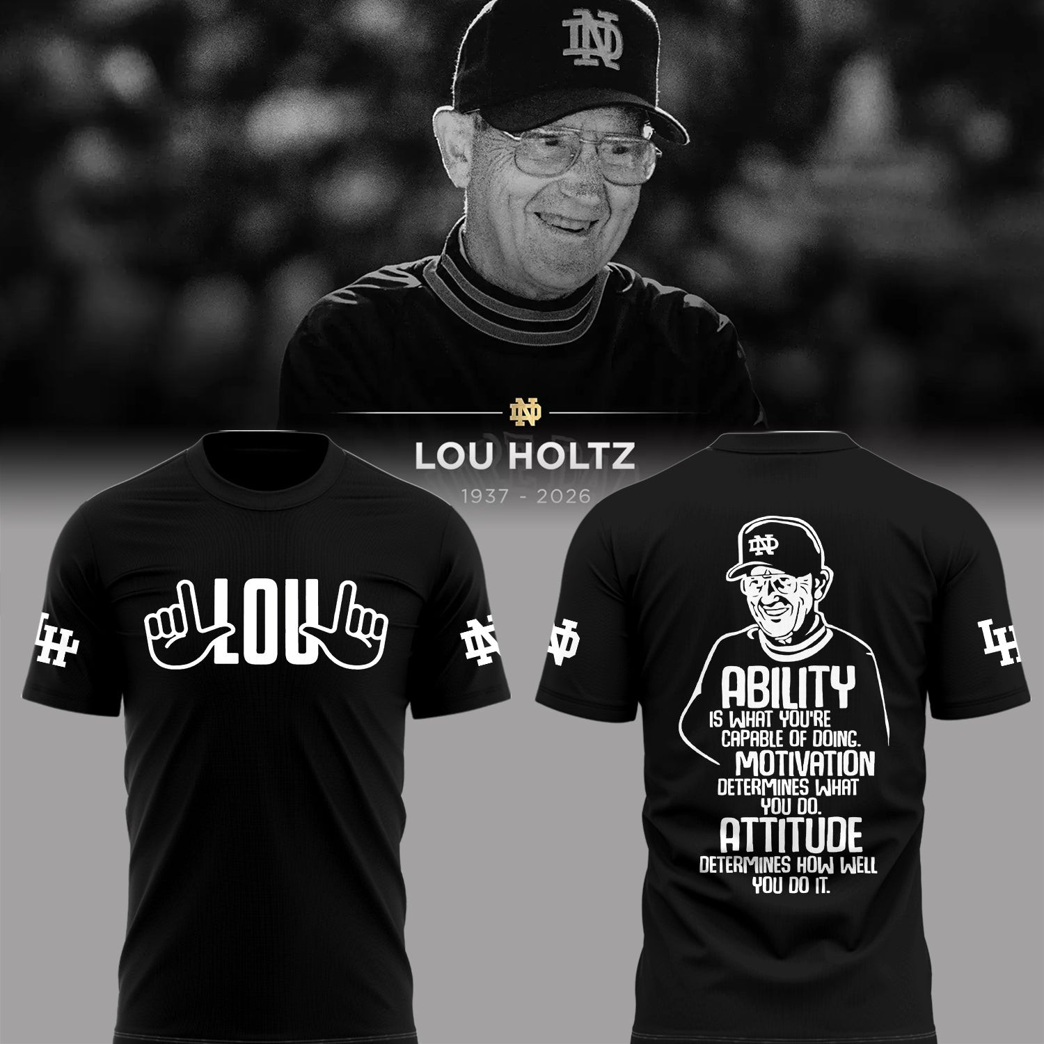 Remembering The Life And Legacy Of Lou Holtz T-Shirt Lou Holtz Memorial Shirt Fan Gear