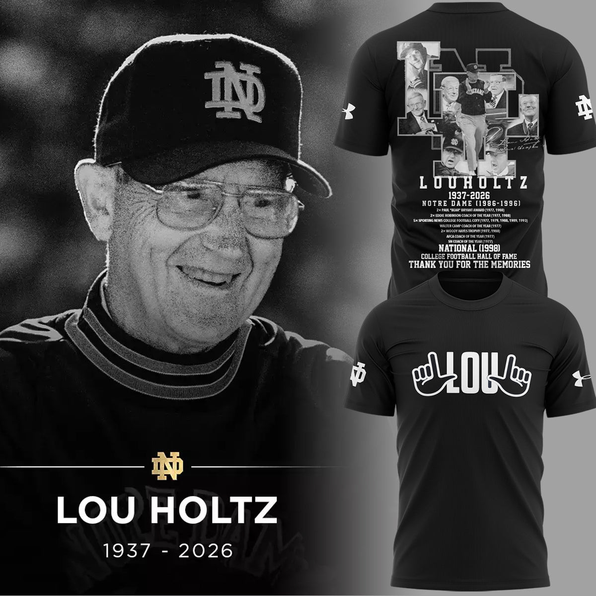 Remembering The Life And Legacy Of Lou Holtz T-Shirt Lou Holtz Tribute Shirt Memorial Gift Idea