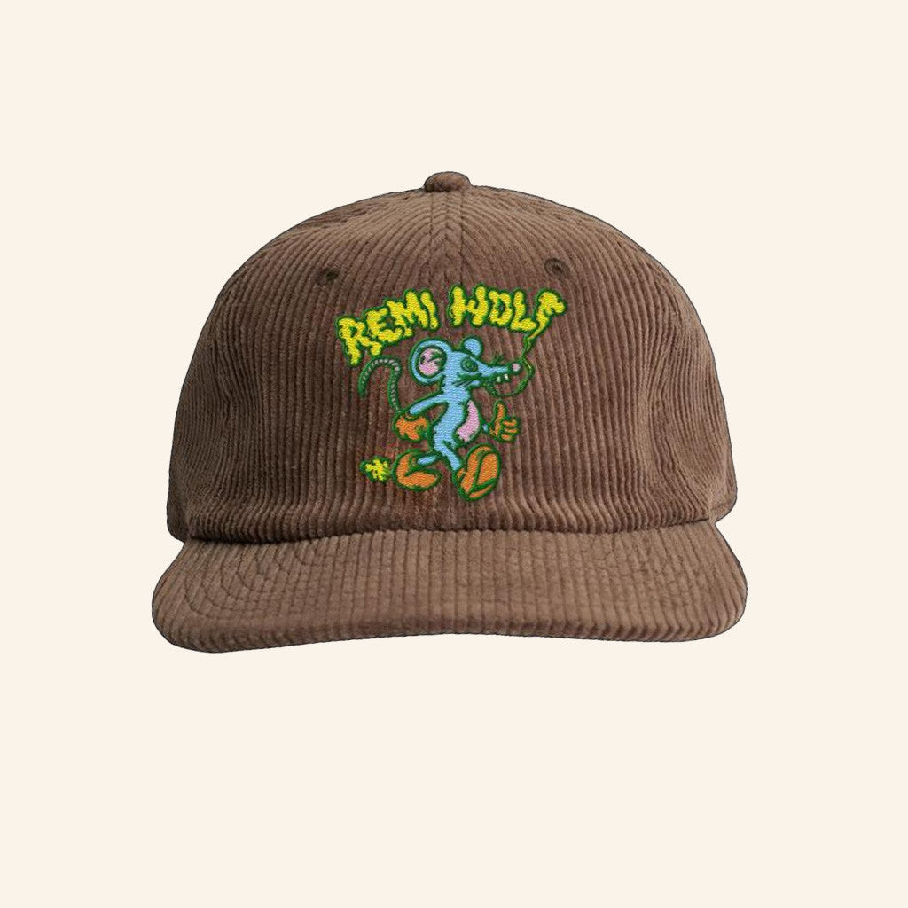 Remi Wolf Merch Embroidered Rat Corduroy Hat Gifts For Friends Remi Wolf Merch Embroidered Rat Corduroy Hat Gifts For Friends