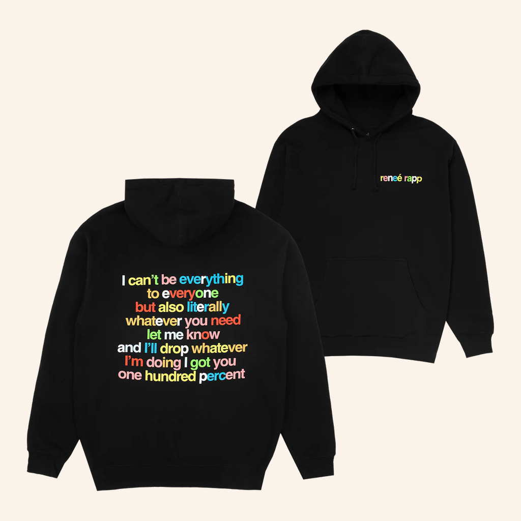 Renee Rapp Merch Everything to Everyone Hoodie Black Christmas Gifts For Sister