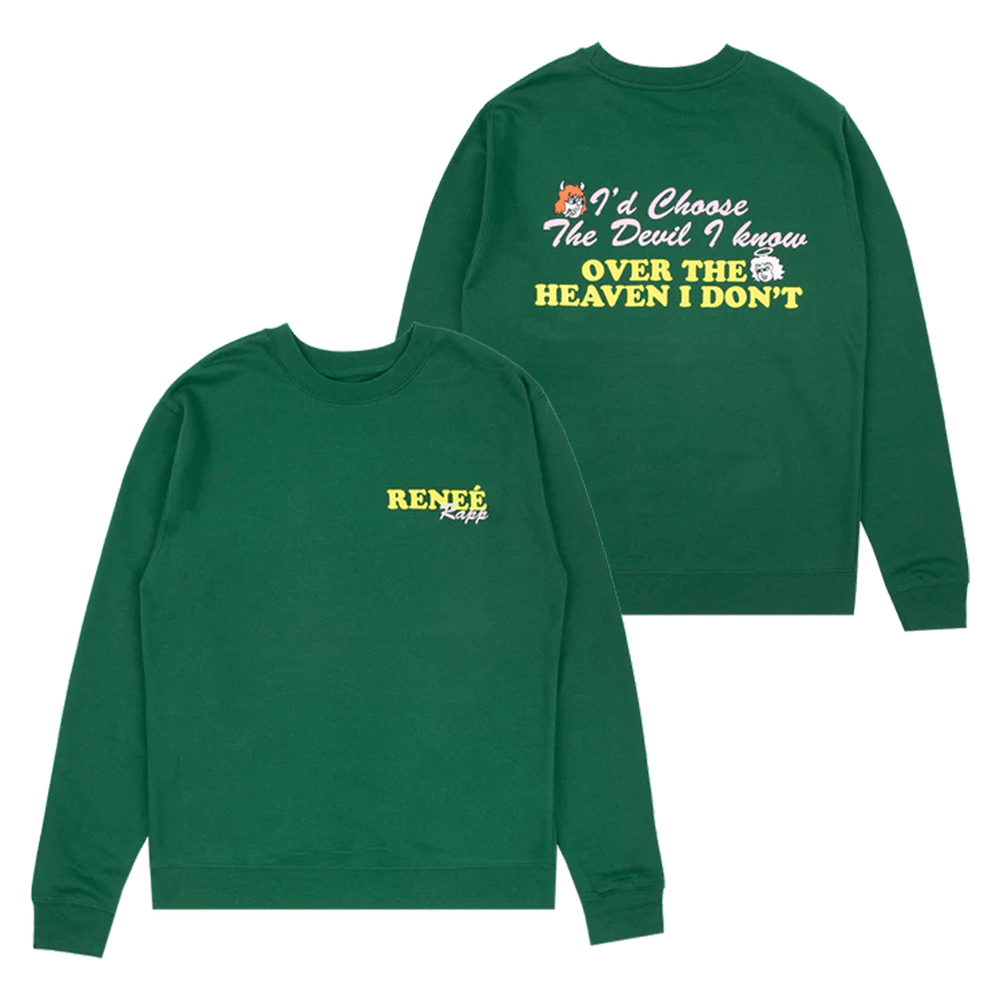 Renee Rapp Tour Merch Sweatshirt Devil I Know Over The Heaven I Don't Crewneck Fan Gifts