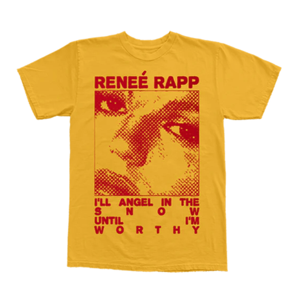 Renee Rapp Tour Merch Worthy Gold T-Shirt I'll Angel In The Snow Until I'm Worthy