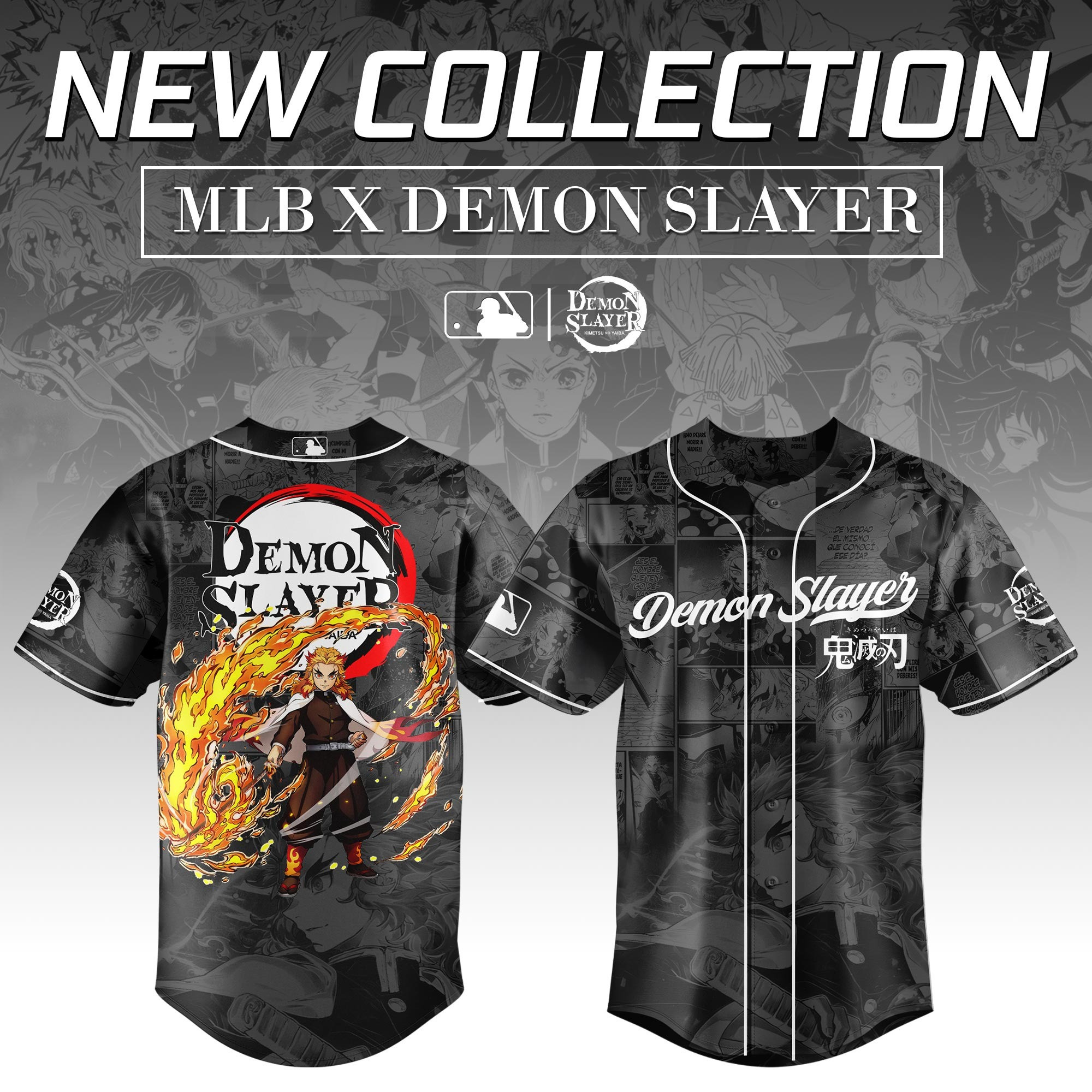 Rengoku Kyojuro Demon Slayer x MLB Baseball Jersey Editions Limited Demon Slayer Shirt