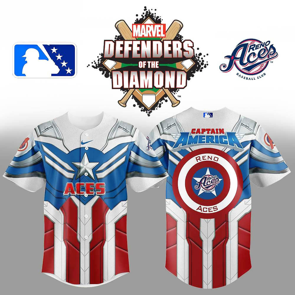 Reno Aces x Marvel Defenders Of The Diamond Baseball Jersey Best Gifts For Baseball Fans