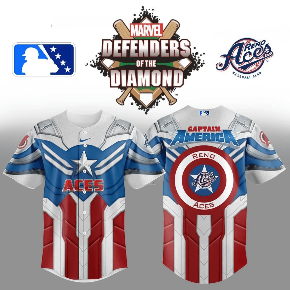 Reno Aces x Marvel Defenders Of The Diamond Baseball Jersey Gifts For Son