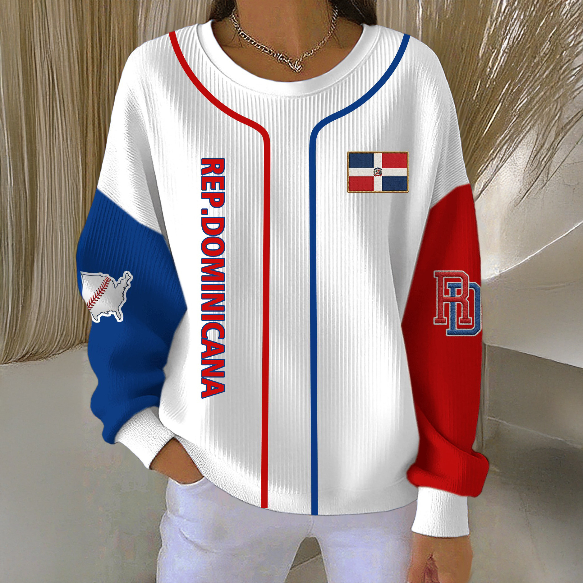 Republica Dominicana Baseball Sweatshirt DR Baseball Clothing Gift For Fans
