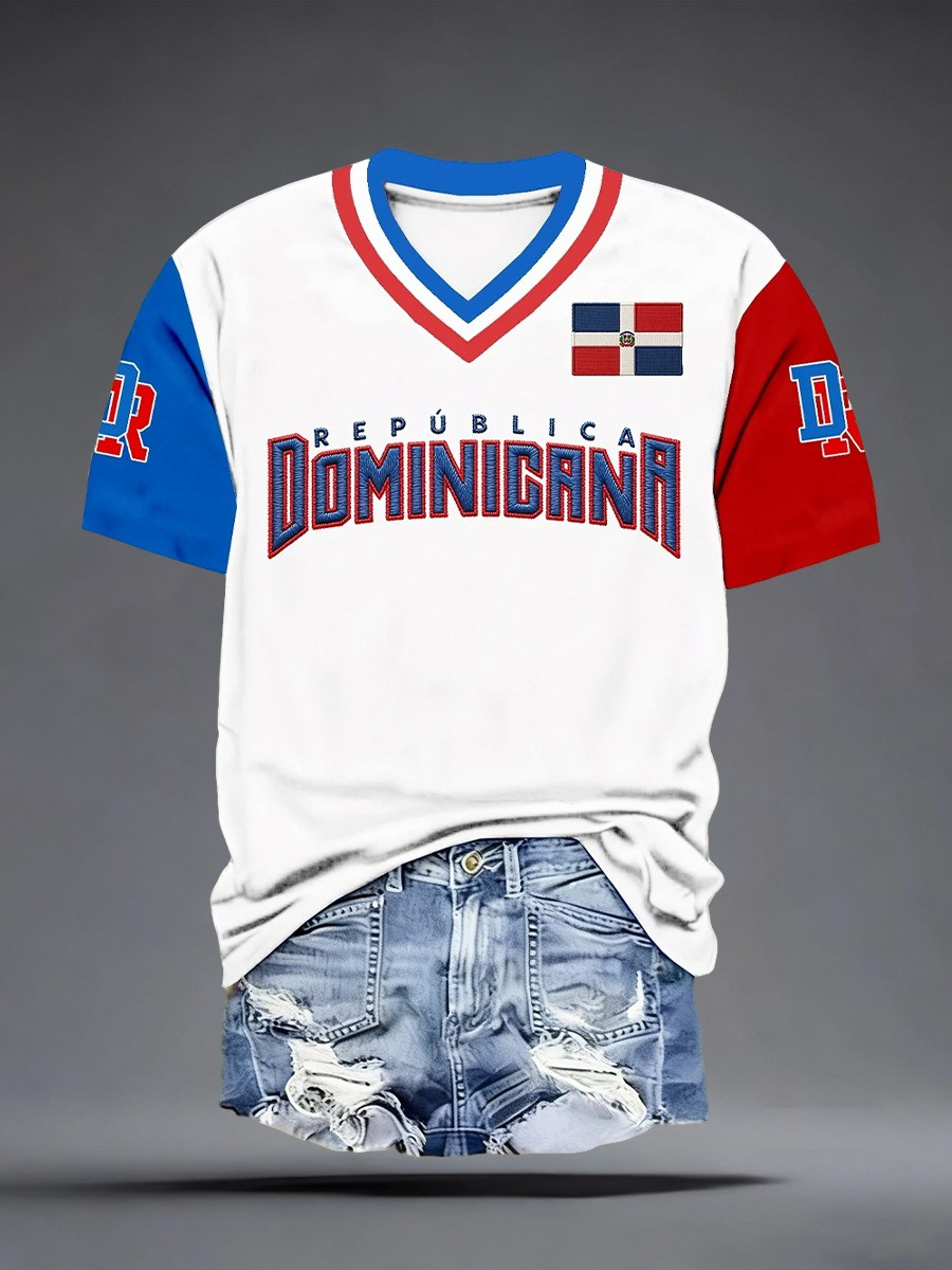 Republica Dominicana DR V-Neck Shirt Dominican Republic Pride Apparel Best Gift For Dominican Fans